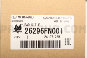 Subaru 26296FN001 PAD KIT F