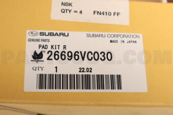 Subaru 26696VC030 PAD KIT R