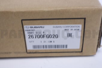 Subaru 26700FG020 BRAKE DISC R