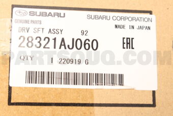 Subaru 28321AJ060 DRIVE SHAFT ASSEMBLY-FRONT