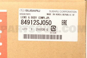 Subaru 84912SJ050 LENS & BODY COMPLJPL
