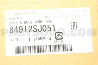 Subaru 84912SJ051 LENS & BODY COMPLJPL