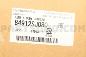 Subaru 84912SJ080 LENS & BODY COMPLRH