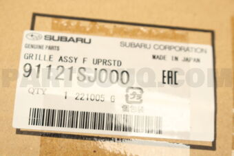 Subaru 91121SJ000 GRILLE ASSY F UPRSTD