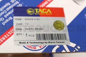 TAGA 4243126220 BRAKE DISC REAR TO GRNVA/HIACE 201902- TAGA
