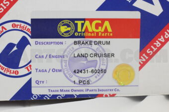 TAGA 4243160250TG BRAKE DRUM ASSY LAND CRUISER REAR TAGA
