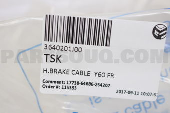 TSK 3640201J00 H.BRAKE CABLE Y60 FR