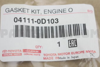 Toyota 041110D103 GASKET KIT ENGINE