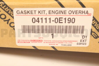 Toyota 041110E190 GASKET KIT ENGINE O