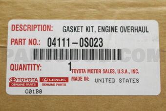 Toyota 041110S023 GASKET KIT, ENGINE OVERHAUL *USA*