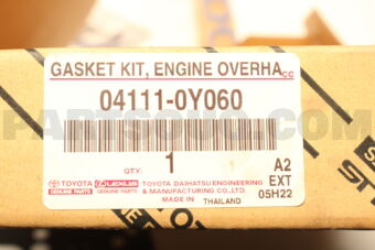 Toyota 041110Y060 GASKET KIT, ENGINE