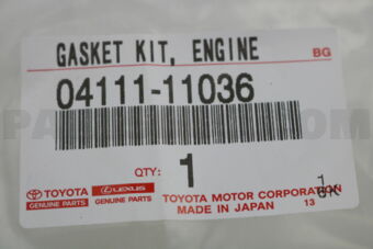 Toyota 0411111036 GASKET KIT, ENGINE