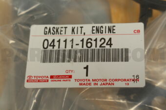 Toyota 0411116124 GASKET KIT, ENGINE OVERHAUL