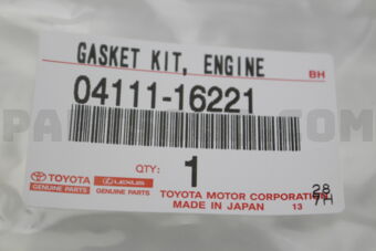 Toyota 0411116221 GASKET KIT, ENGINE OVERHAUL