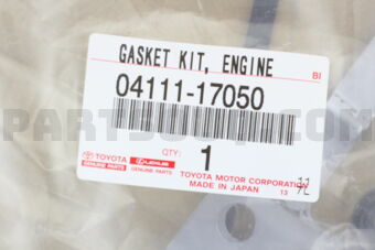 Toyota 0411117050 GASKET KIT, ENGINE OVERHAUL
