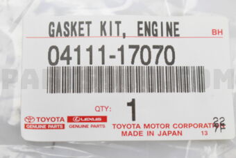 Toyota 0411117070 GASKET KIT, ENGINE OVERHAUL
