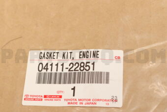 Toyota 0411122851 GASKET KIT, ENGINE OVERHAUL