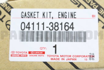 Toyota 0411138164 GASKET KIT ENGINE