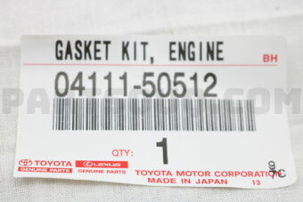 Toyota 0411150512 GASKET KIT, ENGINE OVERHAUL