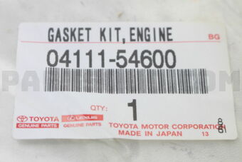 Toyota 0411154600 GASKET KIT, ENGINE OVERHAUL