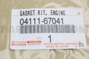 Toyota 0411167041 GASKET KIT, ENGINE OVERHAUL