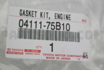 Toyota 0411175B10 GASKET KIT, ENGINE OVERHAUL