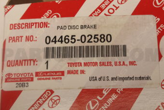Toyota 0446502580 PAD KIT DISC BRAKE
