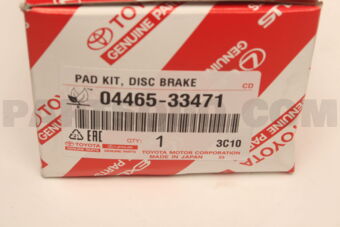 Toyota 0446533471 PAD KIT, DISC BRAKE, FRONT