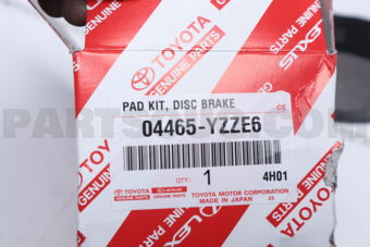 Toyota 04465YZZE6 BRAKE PAD KIT