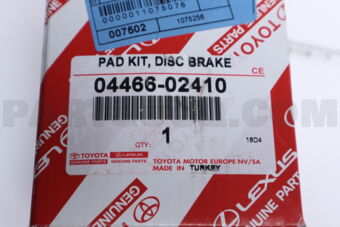 Toyota 0446602410 PAD KIT, DISC BRAKE