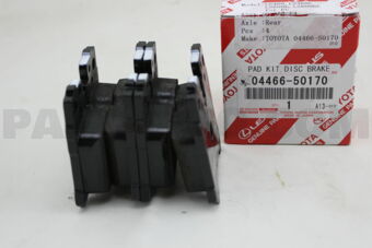 Toyota 0446650170 PAD KIT, DISC BRAKE, REAR