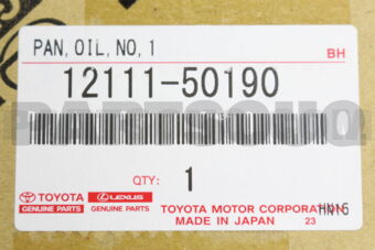 Toyota 1211150190 PAN SUB-ASSY, OIL