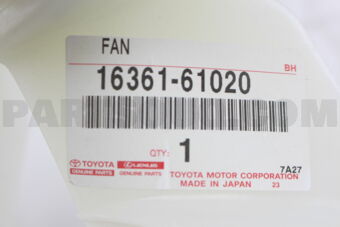 Toyota 1636161020 FAN