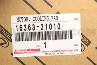 Toyota 1636331010 MOTOR, COOLING FAN