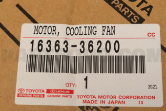 Toyota 1636336200 MOTOR COOLING FAN