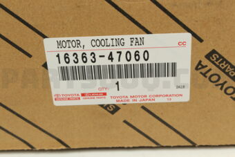 Toyota 1636347060 MOTOR, COOLING FAN