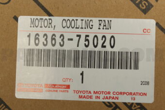 Toyota 1636375020 MOTOR, COOLING