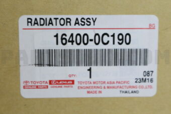 Toyota 164000C190 RADIATOR ASSY