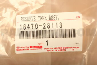 Toyota 1647028113 RESERVE TANK ASSY