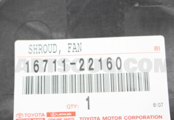 Toyota 1671122160 SHROUD, FAN