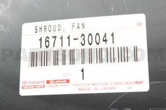 Toyota 1671130041 SHROUD, FAN