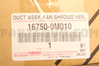 Toyota 167500M010 DUCT ASSY, FAN SHROUD VENTILATION
