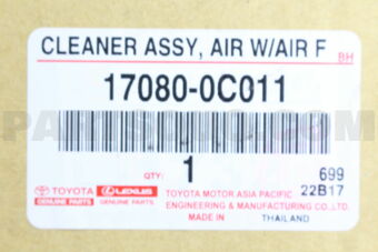 Toyota 170800C011 CLEANER ASSY, AIR