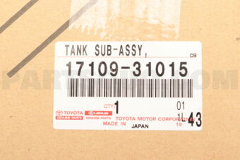Toyota 1710931015 TANK, INTAKE AIR SURGE