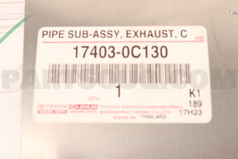 Toyota 174030C130 PIPE SUB-ASSY