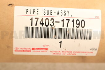 Toyota 1740317190 PIPE ASSY, EXHAUST, CENTER