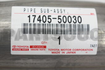 Toyota 1740550030 PIPE ASSY, EXHAUST, TAIL