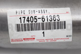 Toyota 1740561363 PIPE ASSY, EXHAUST, TAIL