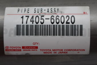 Toyota 1740566020 PIPE ASSY, EXHAUST, TAIL