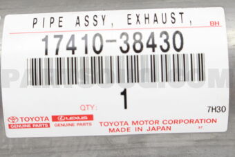 Toyota 1741038430 PIPE ASSY, EXHAUST, FRONT